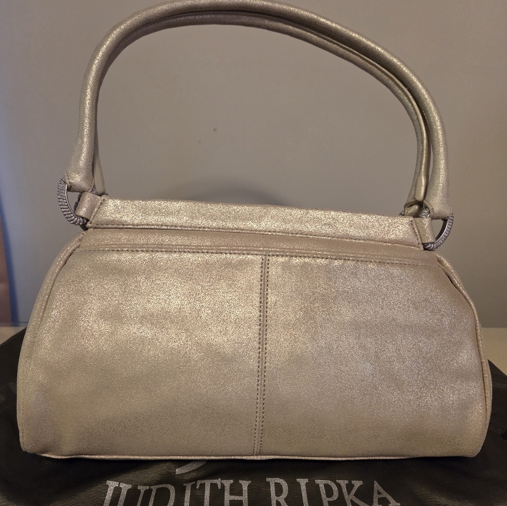 Vintage JUDITH RIPKA "Jane" east/west Zip Top Bag with Front Pocket. - Picture 2 of 12